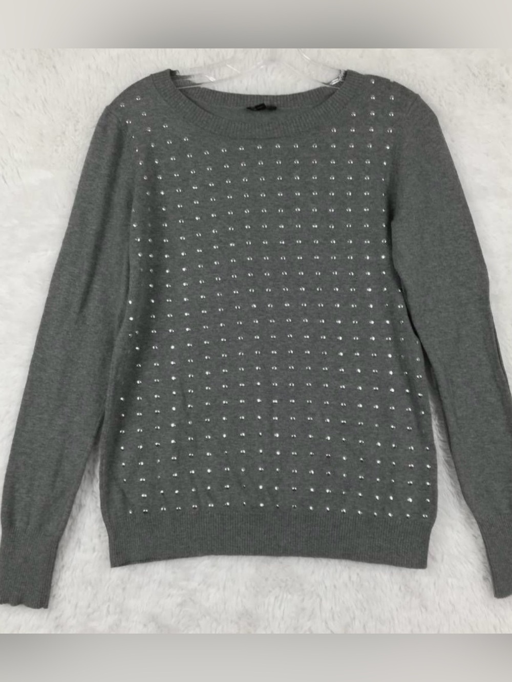 Express Womens Sweater Pullover Solid Gray Long Sleeve 

Size small